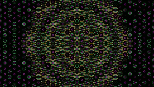 Neon Hexagon Pattern Animated Background 4K