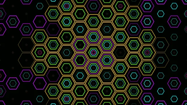 Neon Hexagon Pattern Animation 4K
