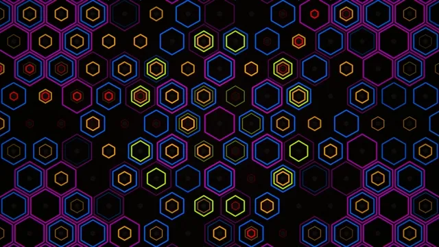 Neon Hexagon Pattern Animation 4K Ultra HD