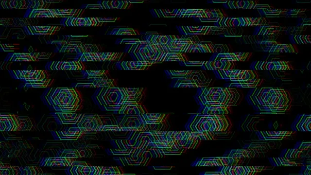 Neon Hexagon Pattern Animation with RGB Glitch