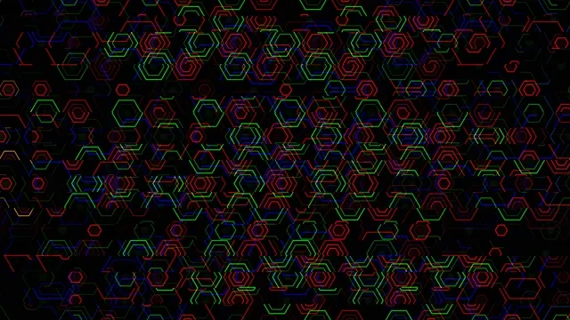 Neon Hexagon Pattern - Colorful Tech Background