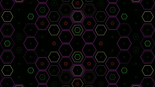 Neon Hexagon Pattern Loop - 4K Digital Background