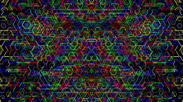 Neon Hexagon Pattern Loop - Colorful Tech Background