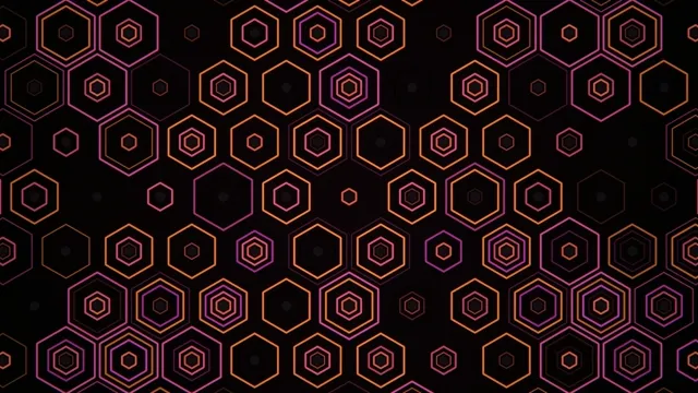 Neon Hexagon Pattern Motion Background 4K