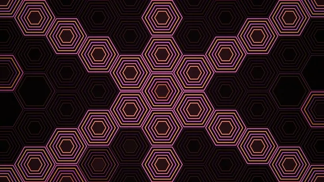 Neon Hexagon Pattern Motion Background 4K
