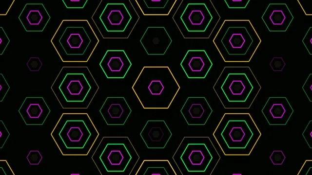 Neon Hexagon Pattern Motion Background 4K