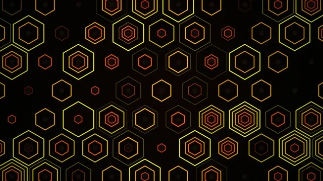 Neon Hexagon Pattern Motion Background 4K