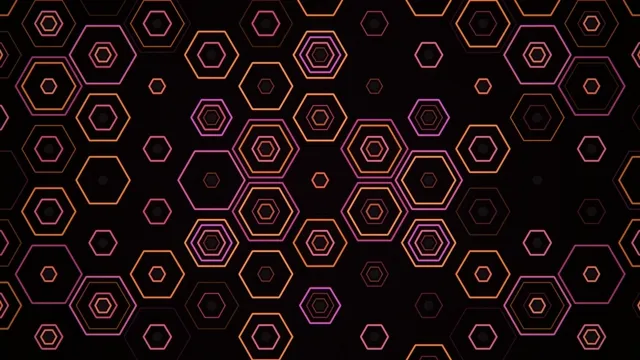 Neon Hexagon Pattern Motion Graphics 4K