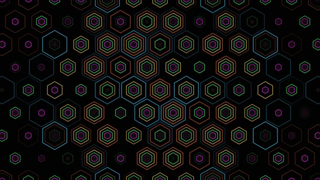 Neon Hexagon Pattern Motion Graphics 4K