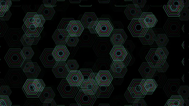 Neon Hexagon Pattern Motion Graphics 4K