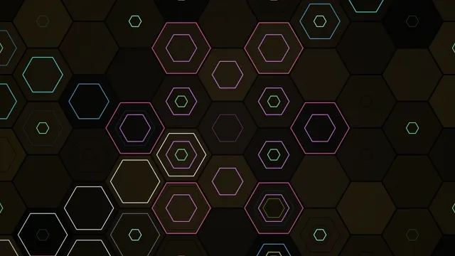 Neon Hexagon Pattern Motion Graphics Background