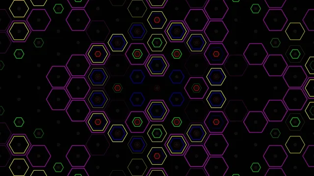 Neon Hexagon Pattern Motion Graphics Loop 4K