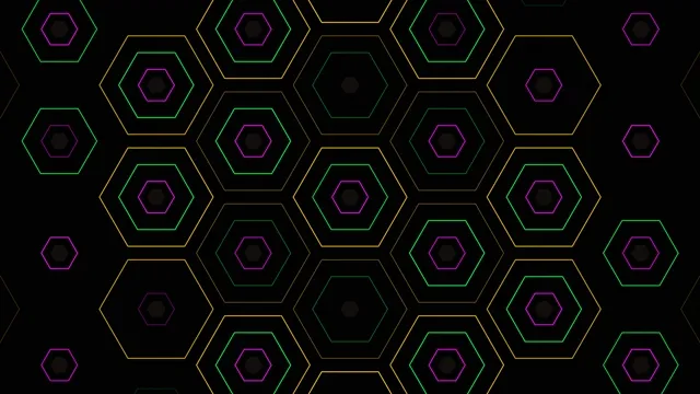 Neon Hexagon Pattern Motion Graphics Loop 4K