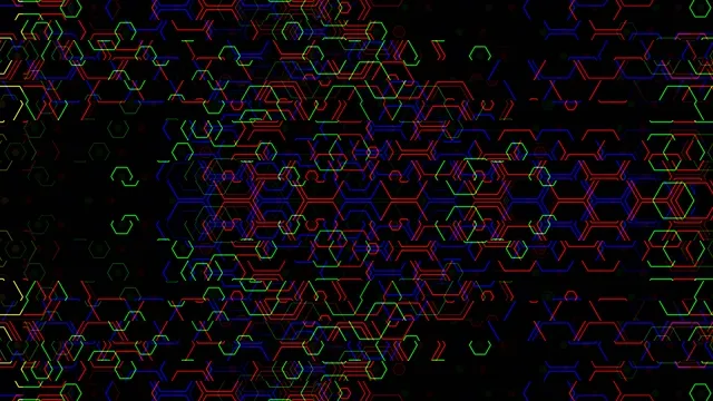 Neon Hexagon Pattern Tech Background 4K