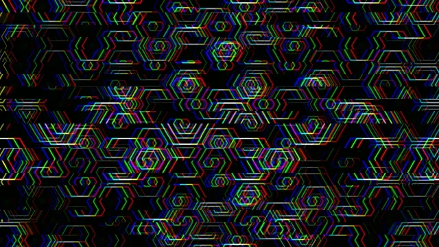Neon hexagon retro motion background 4K UHD widescreen
