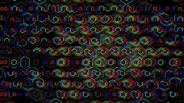 Neon hexagon tech loop 4K UHD widescreen motion background