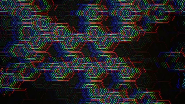 Neon hexagon tech loop 4K UHD widescreen motion background