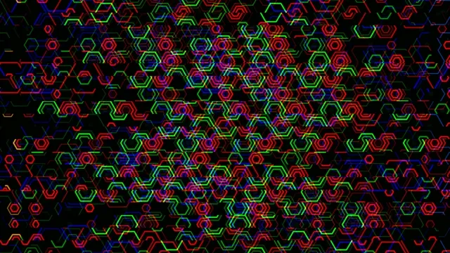 Neon hexagon tech loop 4K ultra HD widescreen background