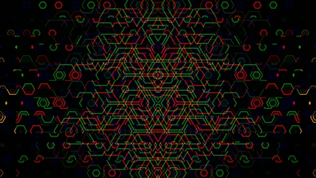 Neon hexagon tech motion background 4K UHD widescreen loop