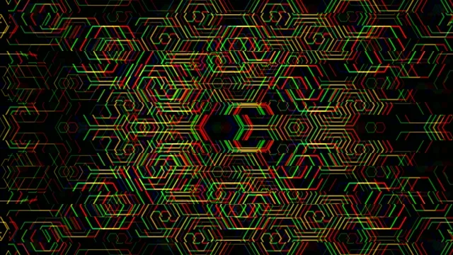 Neon hexagon tech motion background 4K ultra HD widescreen