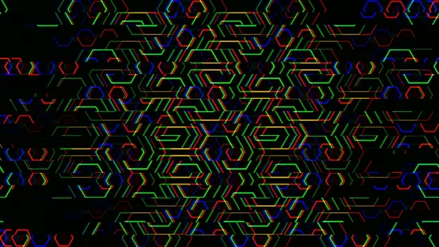 Neon hexagon tech pattern 4K UHD looping motion background