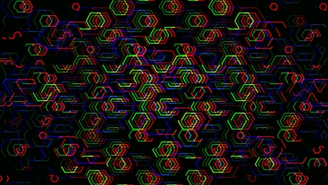 Neon hexagon tech pattern 4K UHD widescreen motion background