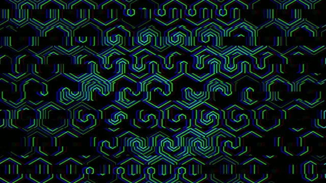 Neon hexagon VJ loop 4K ultra HD motion background for broadcast