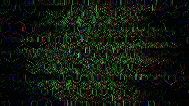Neon Hexagonal Grid Abstract Tech Background 4K