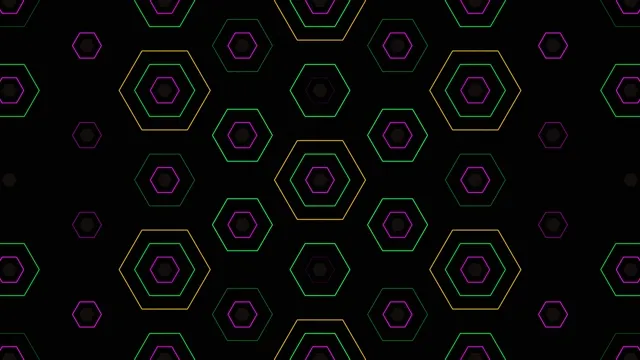 Neon Hexagons 4K Animated Background Loop