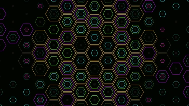 Neon Hexagons 4K Ultra HD Background Loop