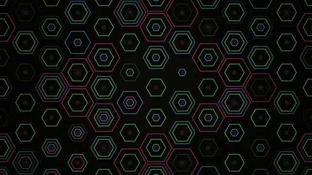Neon Hexagons Animated Background 4K