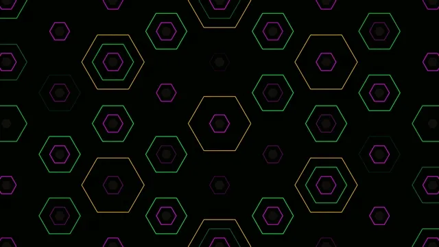 Neon Hexagons Animated Background 4K