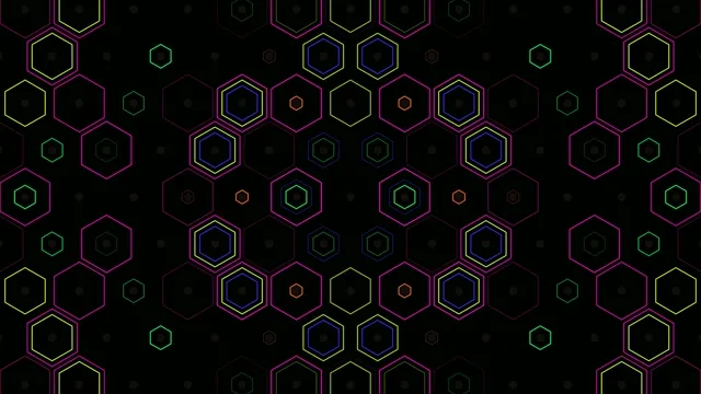 Neon Hexagons Digital Background 4K