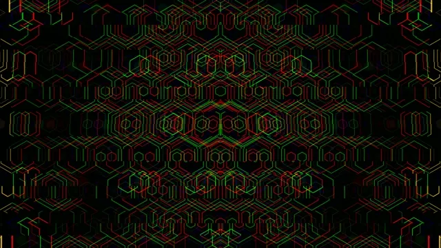 Neon Isometric Hexagon Grid Motion Background