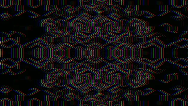 Neon Isometric Hexagon Pattern 4K Loop