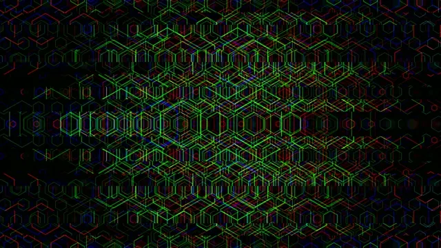 Neon Isometric Hexagons 4K Digital Background