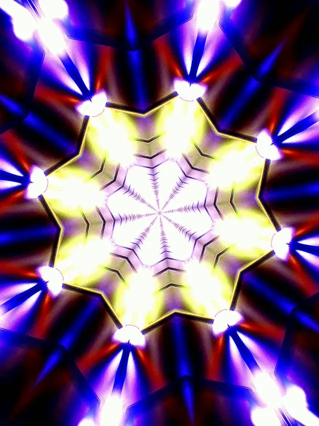 Neon Kaleidoscope Burst | 3:4 60fps Vertical VJ Screensaver