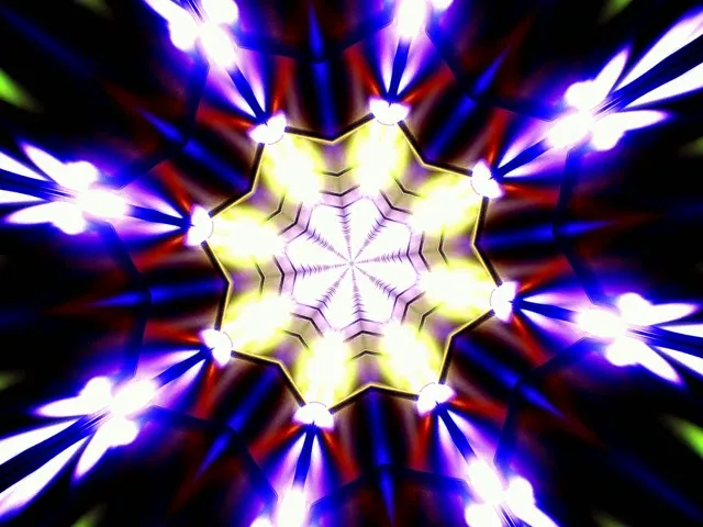 Neon Kaleidoscope Light Burst | 4:3 60fps VJ Screensaver