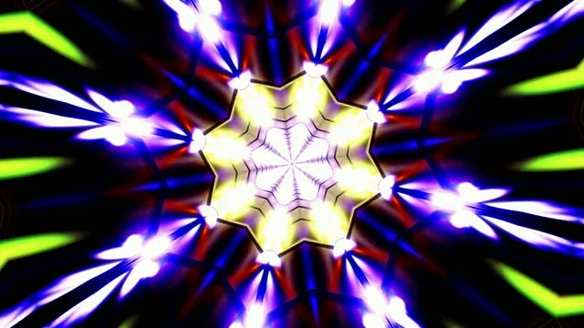 Neon Kaleidoscope Light Burst VJ Loop | 4K 60fps Psychedelic Screensaver