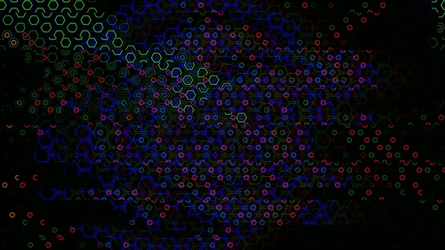 Neon Molecular Structure Animation - 4K Tech