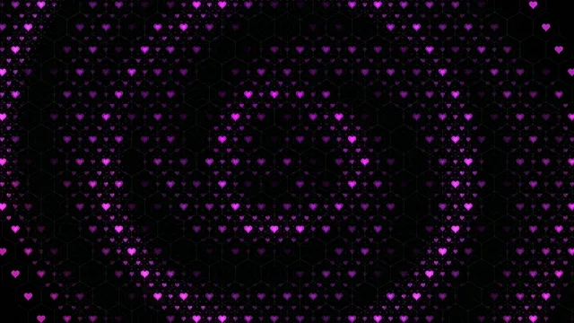 Neon pink hearts 4K ultra HD motion background for broadcast and video editing
