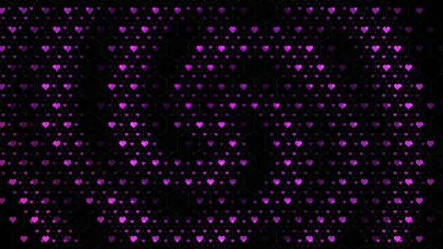 Neon pink hearts floating 4K animated background loop