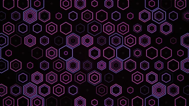 Neon pink hexagon 4K motion background for broadcast and streaming