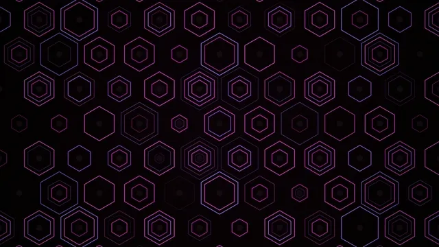 Neon Pink Hexagon Pattern Motion Graphics Loop