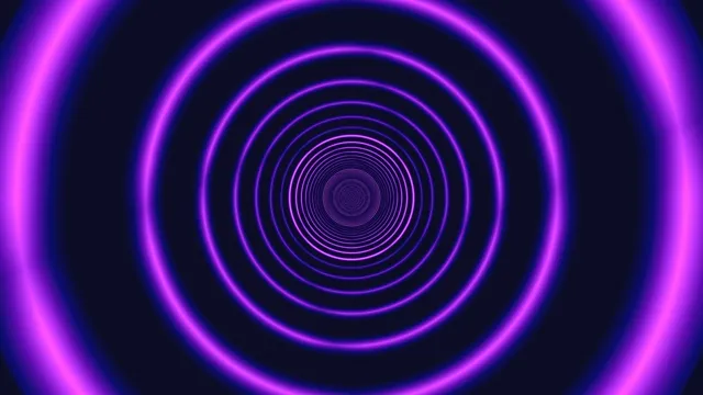 Neon Purple Concentric Circles Loop - 4K