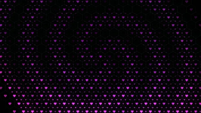 Neon purple hearts 4K UHD widescreen motion background loop