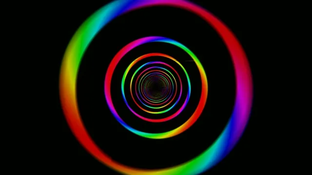 Neon rainbow concentric circles 4K UHD looping motion background