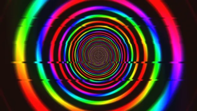 Neon Rainbow Spiral Tunnel 4K UHD Motion Background Loop
