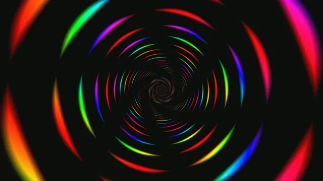Neon Rainbow Spiral Tunnel Loop 4K