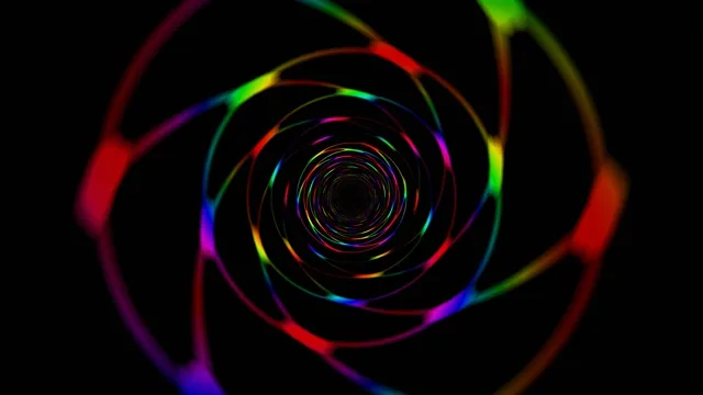 Neon Rainbow Spiral Vortex - 4K Abstract Motion